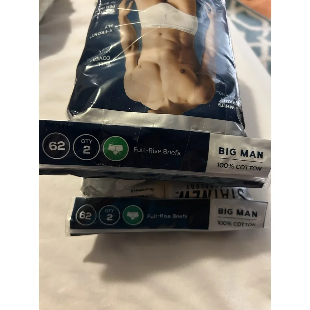 Jockey Classic Briefs Size 62 Cotton 4 Total Pair Diamond White 2 Pks new In Pkg
